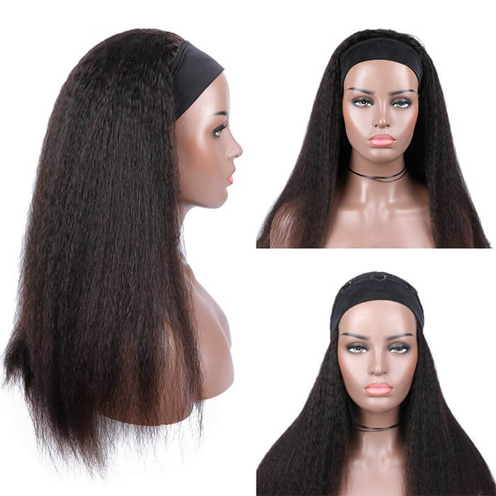 Kinky Straight Headband Wig Human Hair No Gel No Glue Wig - Image 4