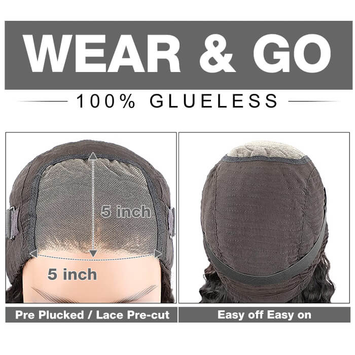 Pre Cut Lace | Kinky Straight Wear & Go Pre-Cut Lace 5x5/4x4 Glueless Wigs with Pre Plucked - Image 8
