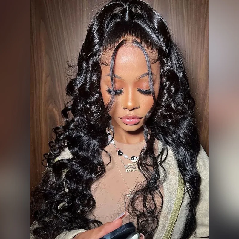 Loose Deep Wave 360 HD Invisible Lace Frontal Human Hair Wigs with Pre Plucked Hairline - Image 3