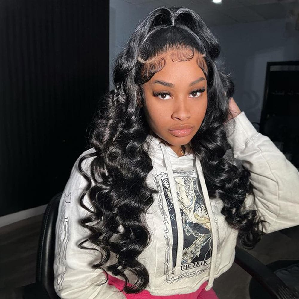 Loose Deep Wave 360 HD Invisible Lace Frontal Human Hair Wigs with Pre Plucked Hairline - Image 5