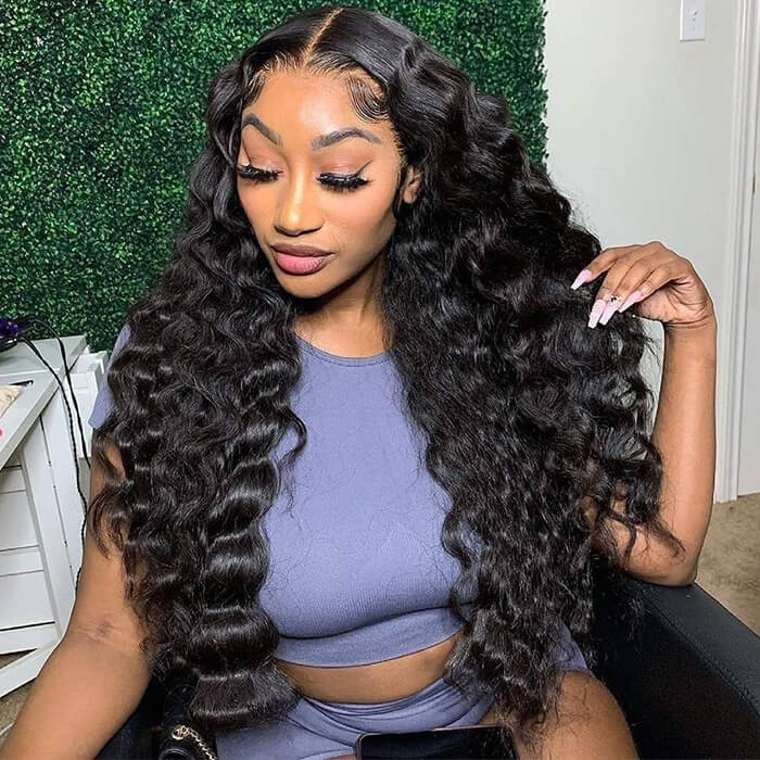 Loose Deep Wave 360 HD Invisible Lace Frontal Human Hair Wigs with Pre Plucked Hairline - Image 8