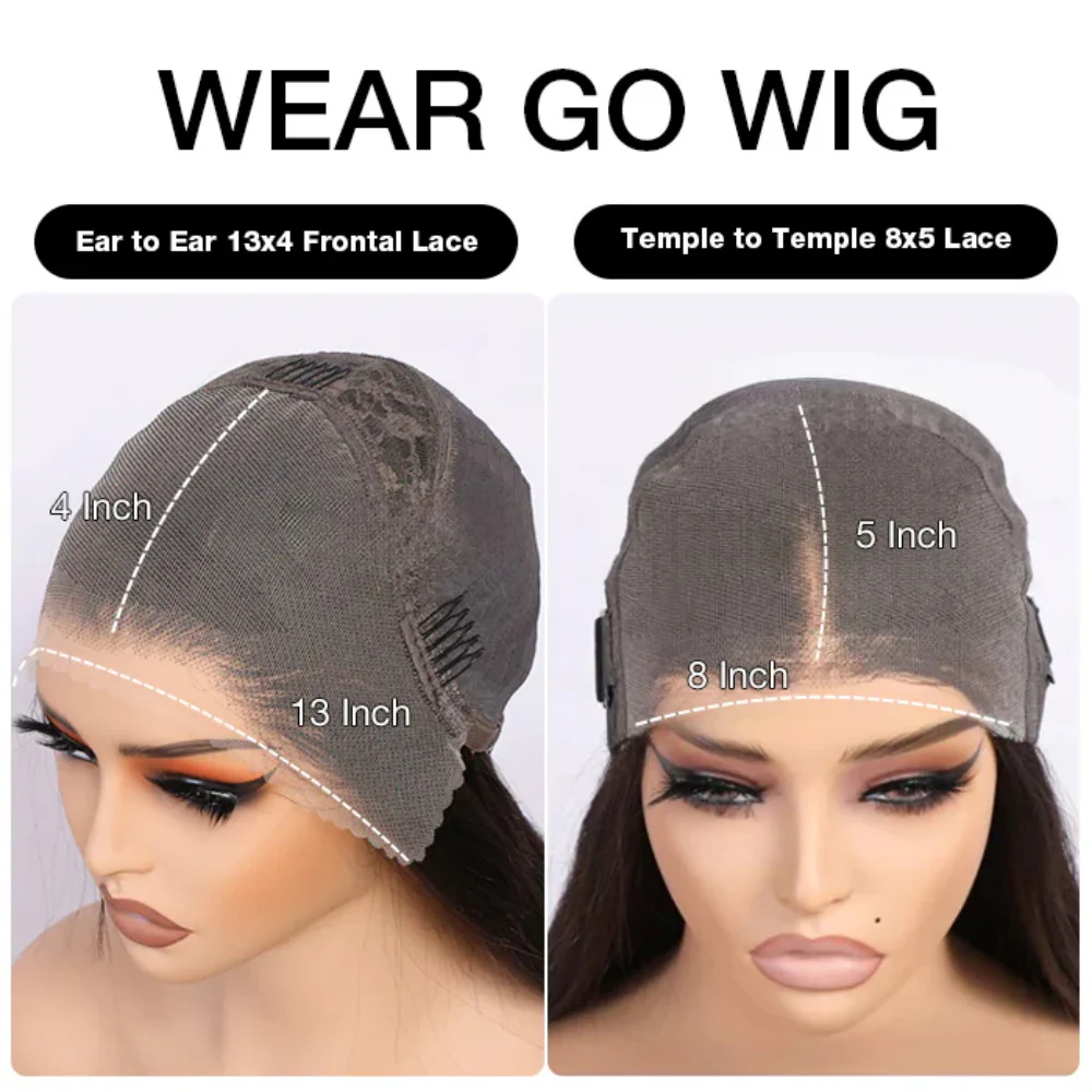 Pizazz Hair 8x5 HD Lace Wear Go Wig | Honey Brown Jerry Curl | 18 Inch Glueless Bob - Image 13