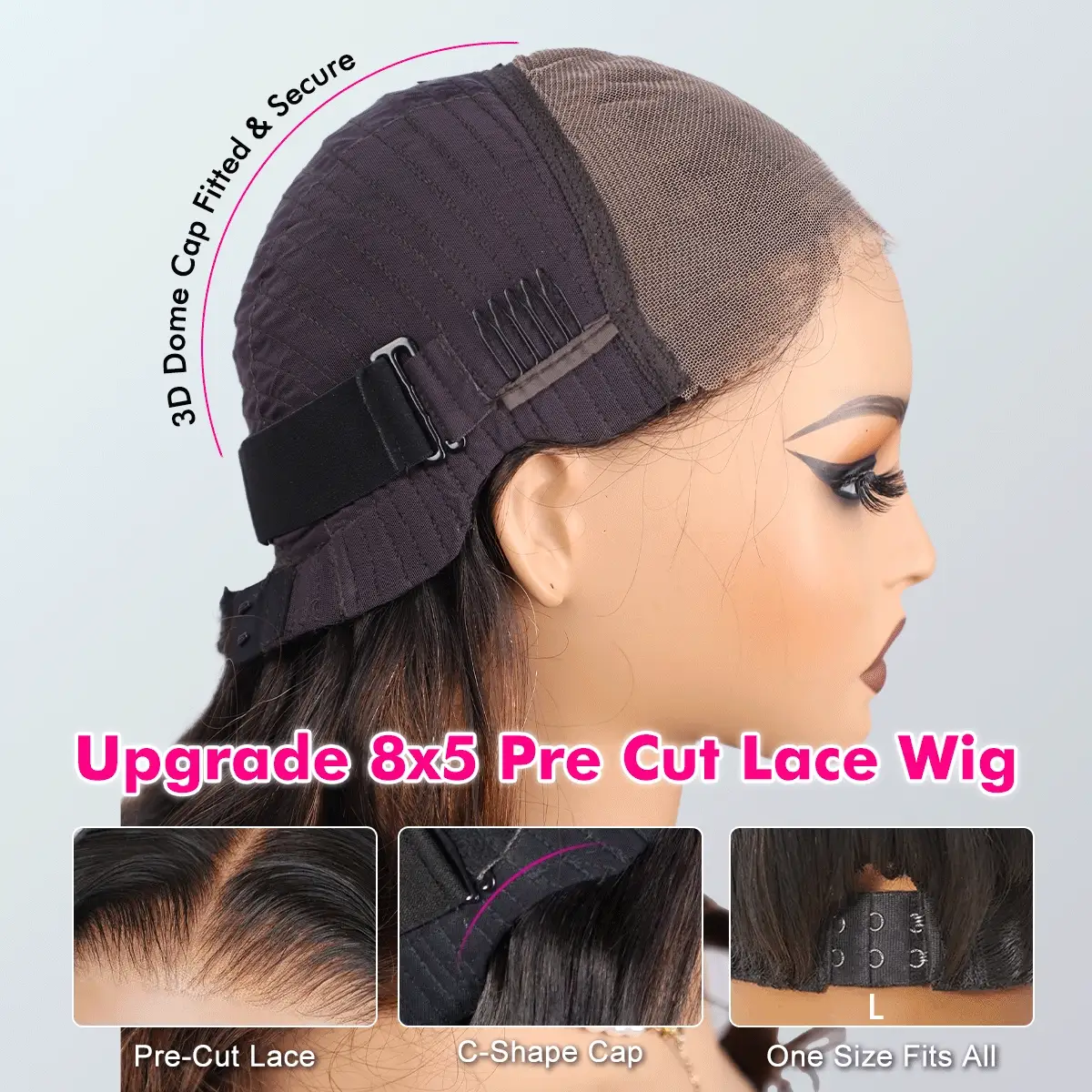 Pizazz Hair Balayage Ombre T1b/4 Body Wave Glueless Wig 8x5 Lace Pre Plucked Ships From USA - Image 8