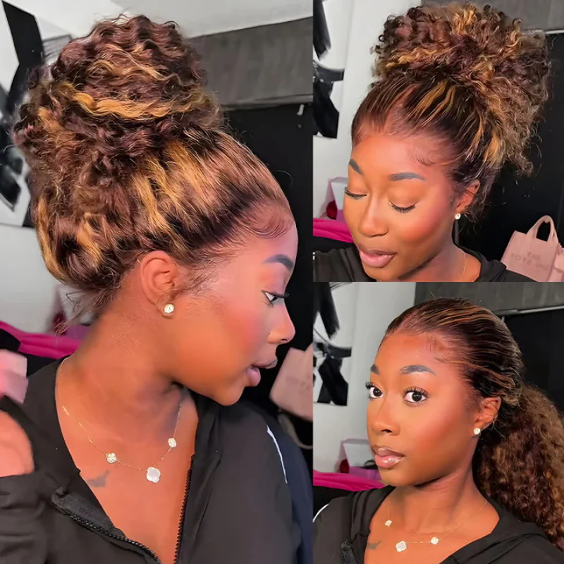 Invisi-Strap Snug Fit 360 HD Transparent Lace  P4/27 Highlight Ombre Color Water Wave Wig Pre Plucked Hair 220% Density - Image 11