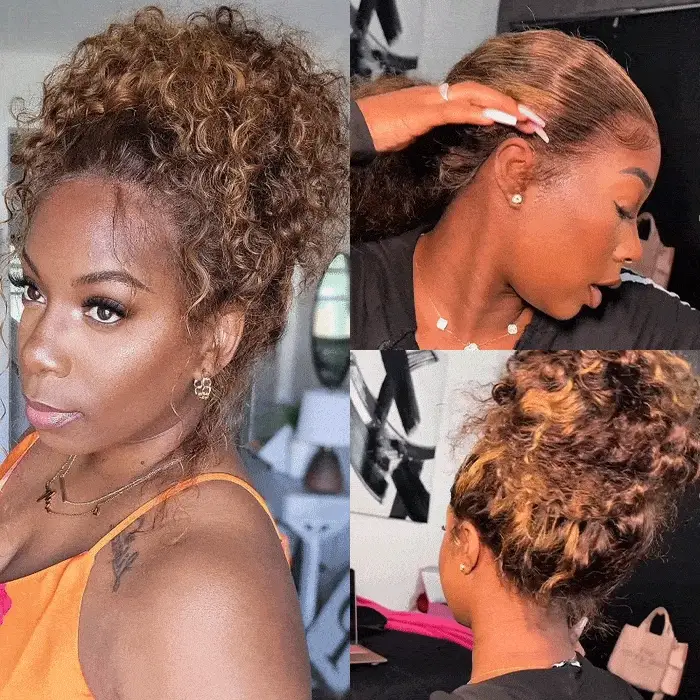 Invisi-Strap Snug Fit 360 HD Transparent Lace  P4/27 Highlight Ombre Color Water Wave Wig Pre Plucked Hair 220% Density - Image 8