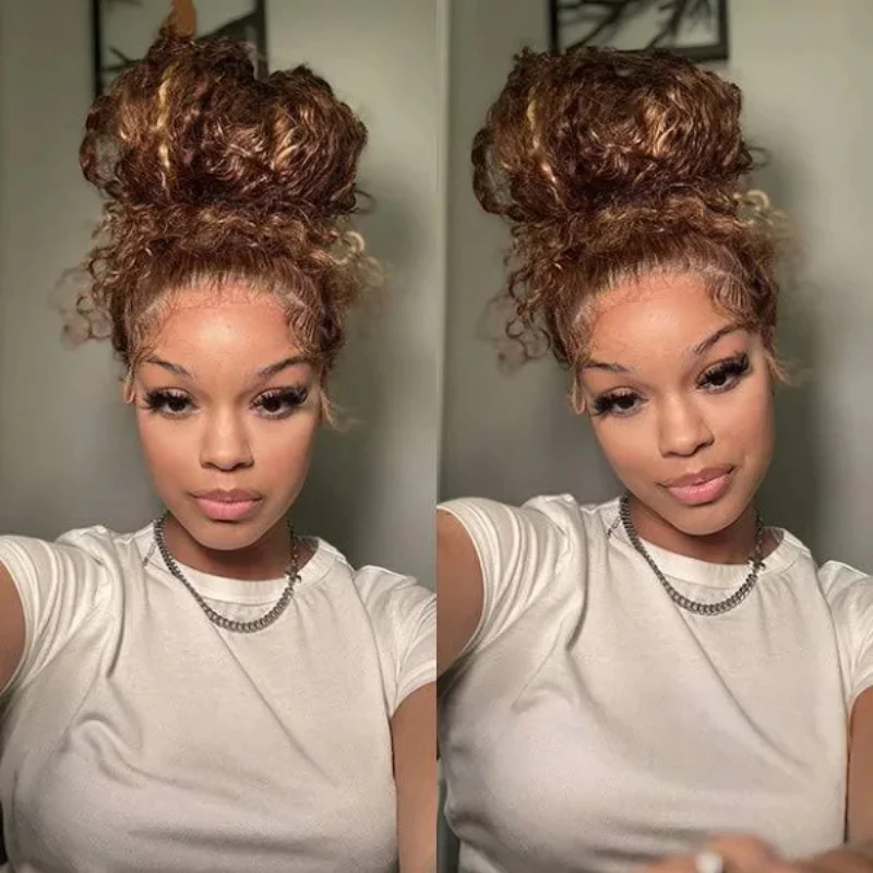 Invisi-Strap Snug Fit 360 HD Transparent Lace  P4/27 Highlight Ombre Color Water Wave Wig Pre Plucked Hair 220% Density - Image 9