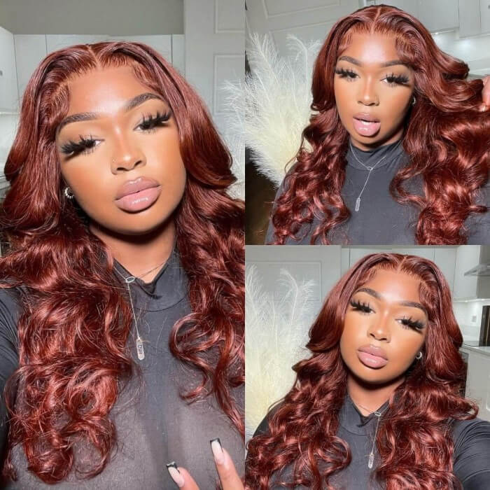 Pizazz 4# Chocolate Brown Loose Deep Wave 13x4  Lace Frontal Wig Wand Curls Human Hair Wigs 250% Density - Image 5