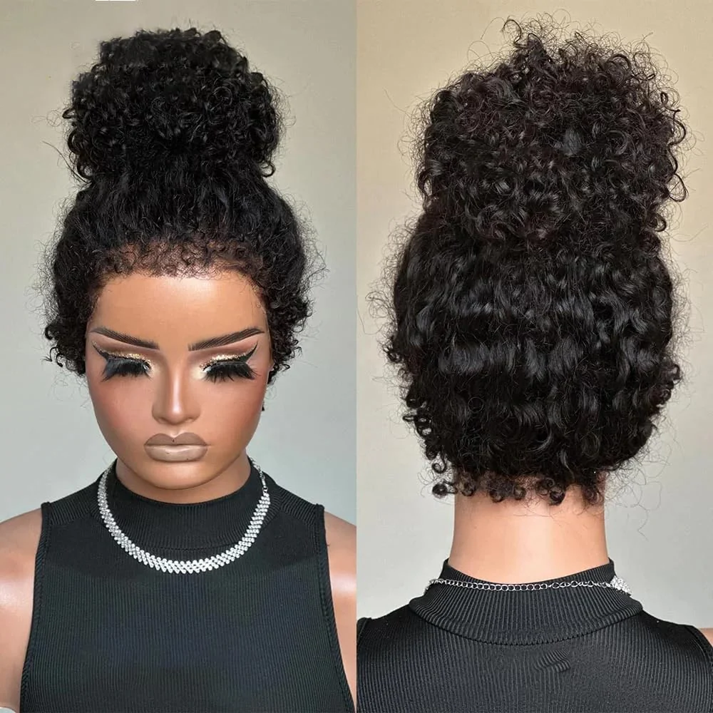 Pizazz Hair 4C Kinky Edges  360 HD Lace Front Wigs Jerry  Curly Wig With Realistic Hairline - Image 4
