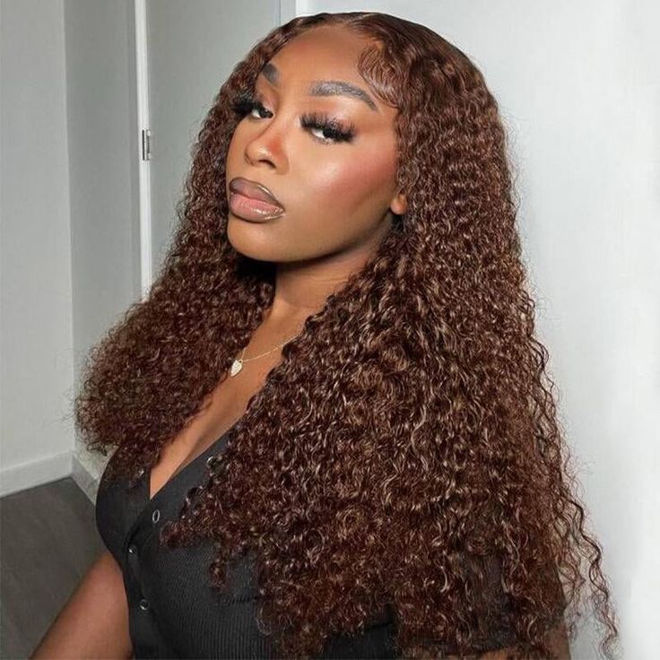 Pizazz Hair Chocolate Brown Water Wave Fit 360 Melting Lace Frontal with Drawstring Glueless Wigs 100% Human Hair - Image 3