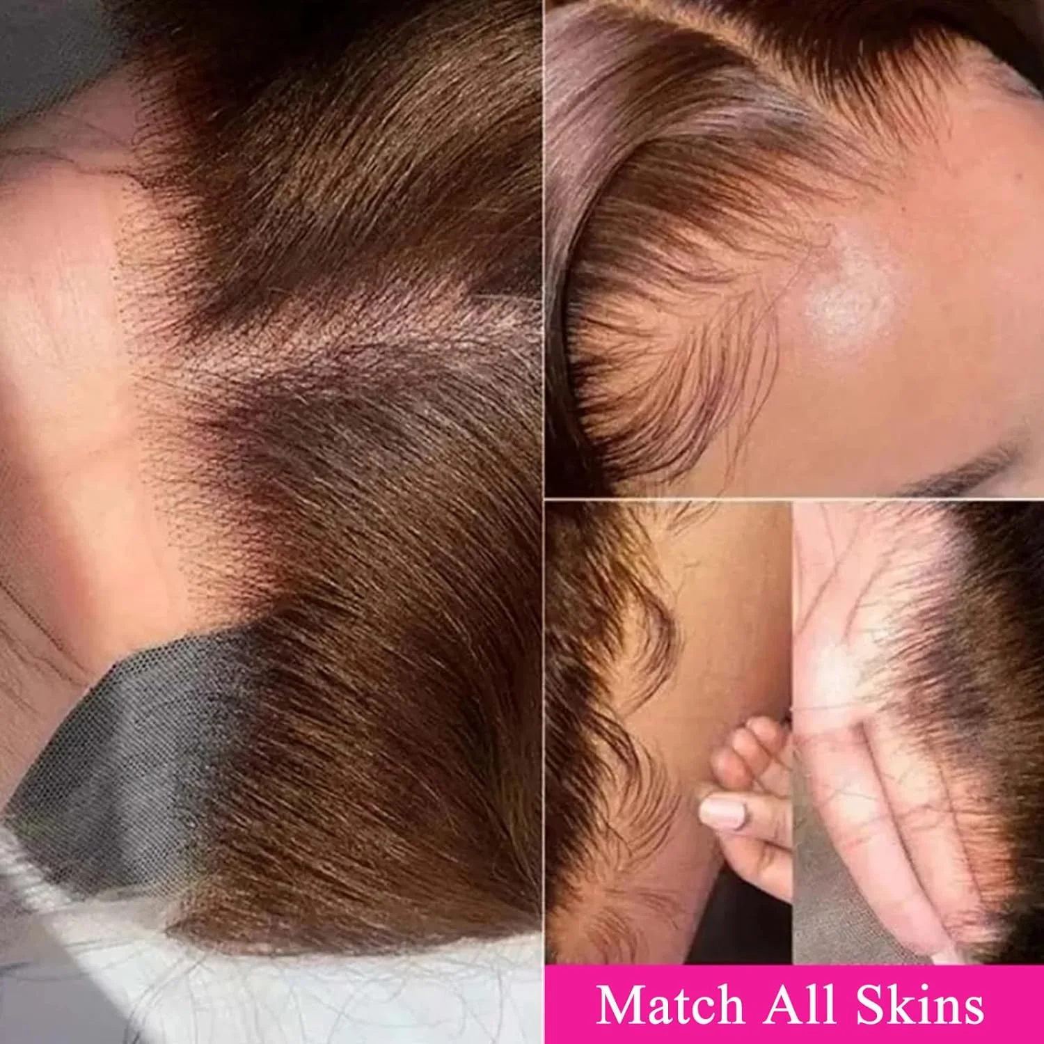 Pizazz Hair Chocolate Brown Water Wave Fit 360 Melting Lace Frontal with Drawstring Glueless Wigs 100% Human Hair - Image 7