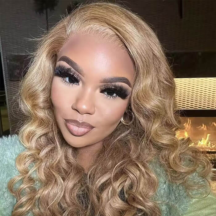 Pure Color #27 Loose Deep Wave Honey Blonde Lace Front Wig Brazilian 13x4 13x6 Frontal HD Lace Wig - Image 6