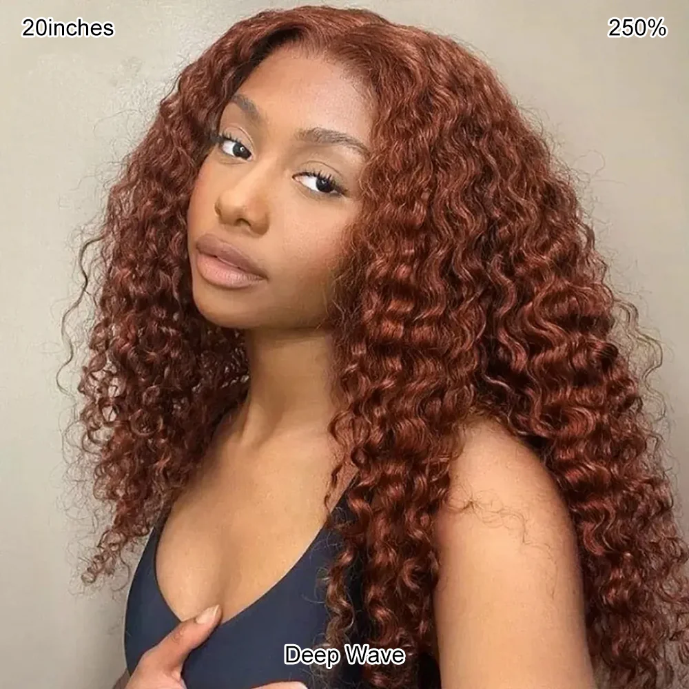 Reddish Brown #33 Colored Wigs Pre Cut 5x5 HD Lace Closure Glueless Human Hair Wigs Wear And Go - Image 3