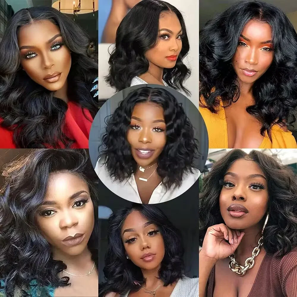 8x5 Bob Lace Frontal Wig Human Hair Body Wave HD Lace Closure Pre Plucked Glueless Bob Wigs forWomen - Image 5