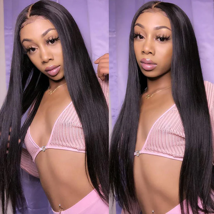 5x5 HD Invisible Lace Closure Wigs Straight Hair Glueless Human Hair Wigs - Image 5