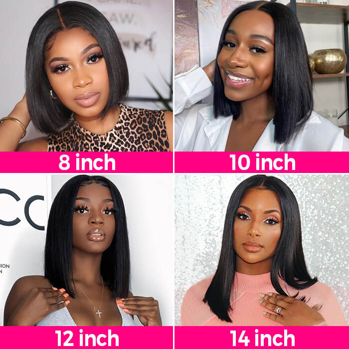 Straight Short Bob Wigs 13x4/13x6 HD Lace Frontal Wigs 100% Human Hair Bob Wigs - Image 5