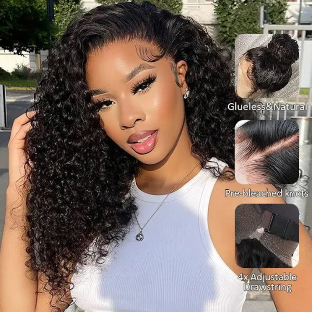 Water Wave Invisi Strap Snug Fit 360 Transparent Lace Frontal Bleached Knots Pre Cut Lace Wig - Image 3