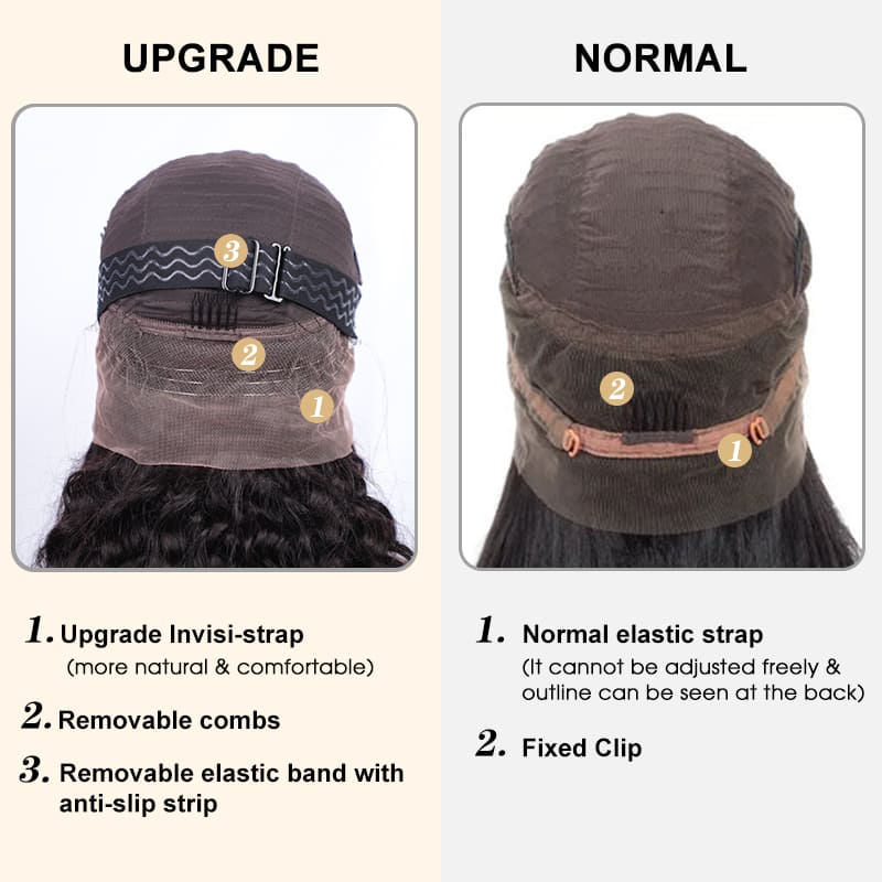 Water Wave Invisi Strap Snug Fit 360 Transparent Lace Frontal Bleached Knots Pre Cut Lace Wig - Image 7