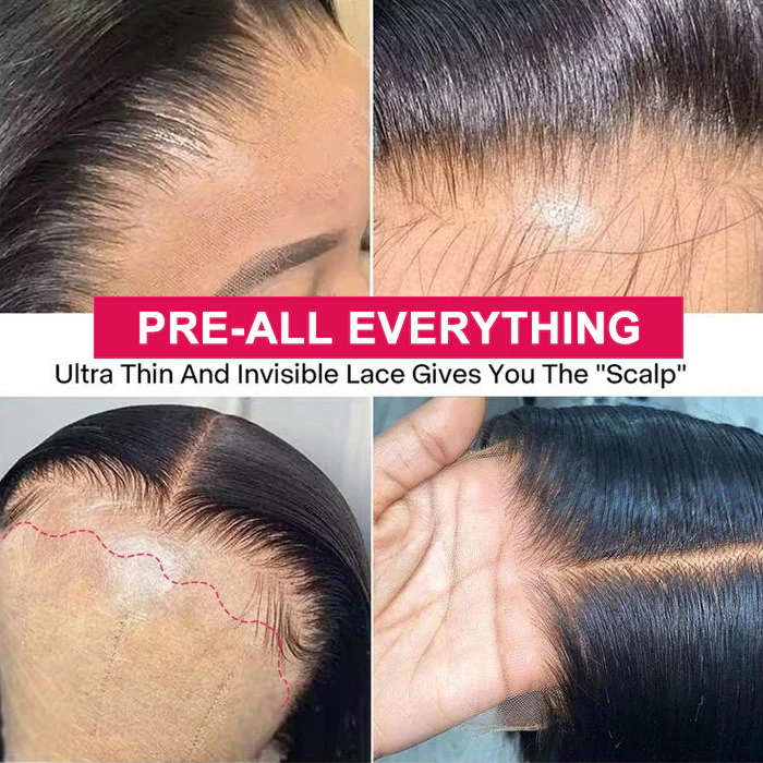 Invisible Knots Wig 8x5 Pre-Everything Glueless Lace Wigs Water Wave Wig With Ear Tapes Black Wigs - Image 8