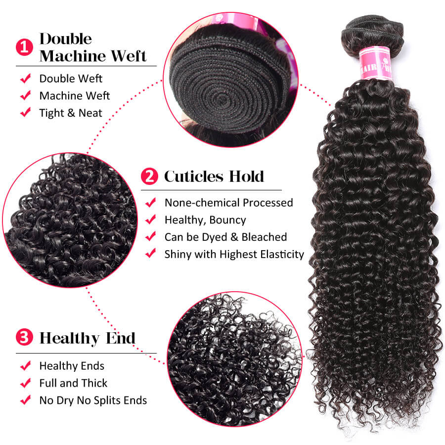 Brazilian Curly Hair 3/4 Bundles Affordable Virgin Human Hair Weave - Image 6
